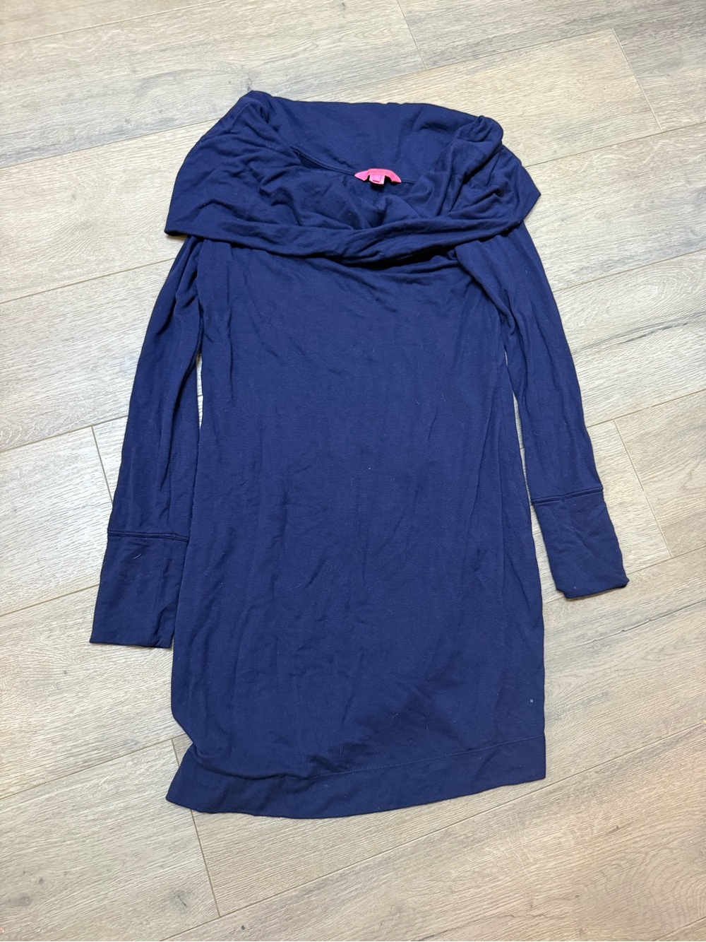 Lilly Pulitzer Navy Off-Shoulder Long Sleeve Tunic Dress